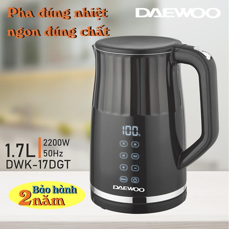 Ấm đun nước siêu tốc Daewoo 1.7L DWK-17DGT cảm ứng cao cấp cùng chính sách bảo hành dài