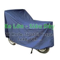 Áo Bạt Phủ Trùm Xe Máy KhoNCC Màu Xanh Đen Chống Mưa Nắng Cho Xe Lớn