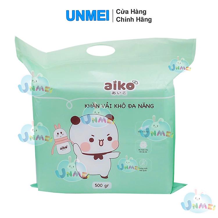 Bảo vệ làn da bé với khăn vải khô đa năng Aiko bịch 500gr không xơ bông
