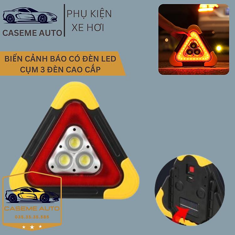 Biển tam giác phản quang đèn Led nhiều chế độ sáng hỗ trợ an toàn giao thông đường bộ