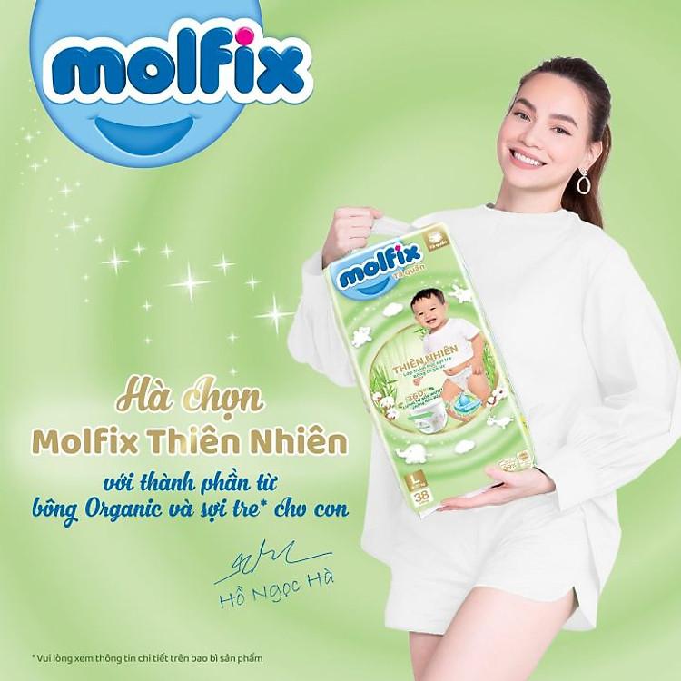 Bỉm quần Molfix Thiên nhiên size L68 tặng 6 miếng mẫu mới 2024 công nghệ thấm hút 3D