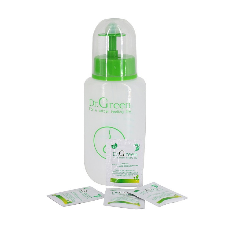 Bình rửa mũi Dr.Green chất liệu an toàn kết hợp muối biển sâu cho hiệu quả làm sạch tối đa
