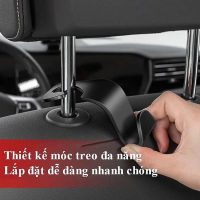 Bộ 4 giá móc treo đa năng gắn tựa đầu xe hơi thiết kế chắc chắn thẩm mỹ cao