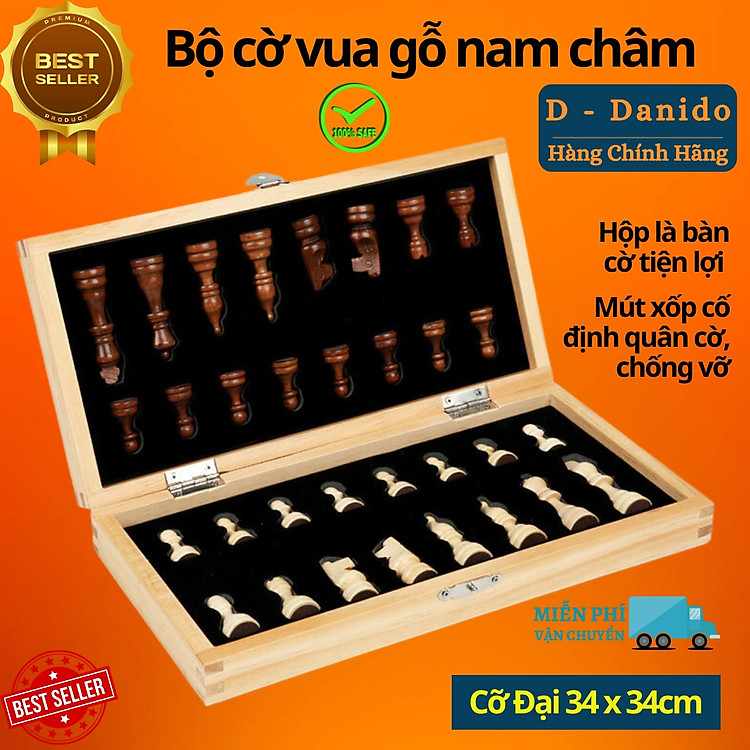 Bộ Cờ Vua Gỗ Thông Nam Châm Chính Hãng Mang Lại Vẻ Đẹp Cổ Điển Tinh Tế