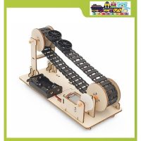 Bộ đồ chơi gỗ DIY Wood Steam lắp ghép băng tải vật liệu chính hãng BABYBOSS cho trẻ