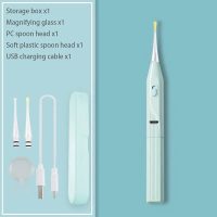 Bộ dụng cụ lấy ráy tai đèn LED sạc USB tích hợp kính lúp bảo vệ tai hiệu quả
