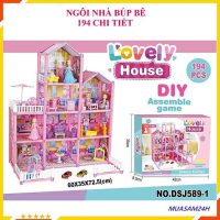 Bộ Lắp Ráp Nhà Búp Bê 4 Tầng 194 Phụ Kiện Đồ Chơi Bé Gái Chất Lượng Cao Cấp
