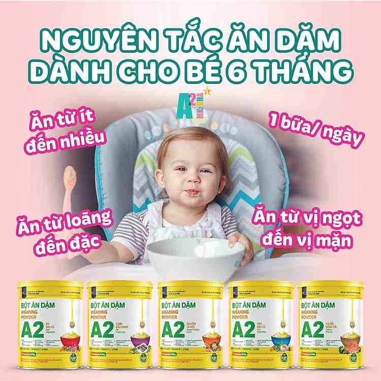 Bột ăn dặm A2 các loại 320g công thức độc quyền tối ưu hóa khả năng hấp thụ của bé