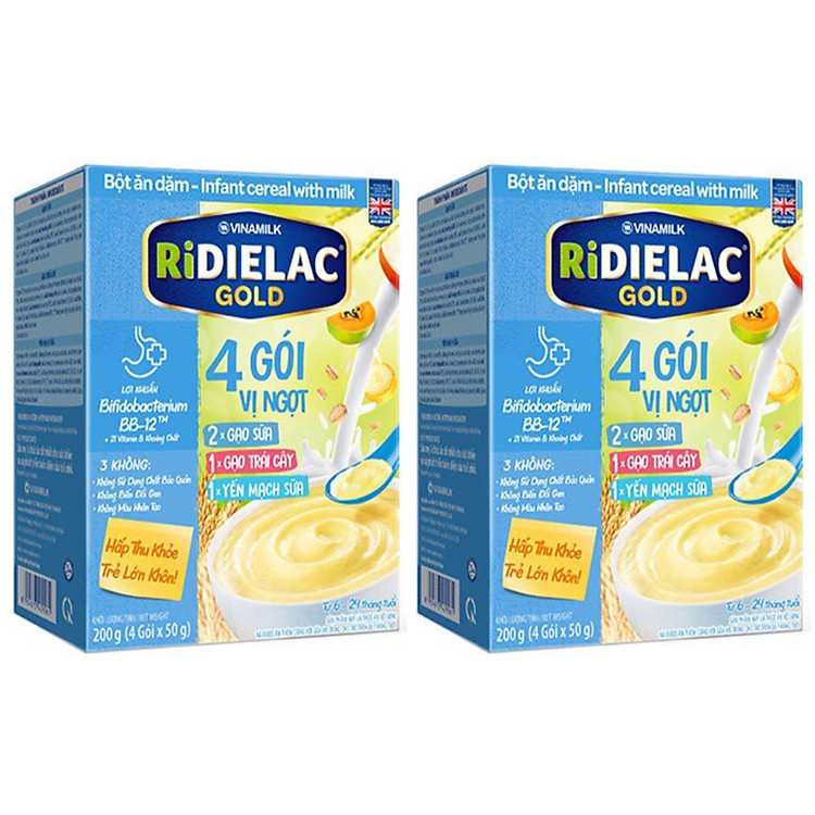Bột ăn dặm RiDielac Gold vị ngọt combo 2 hộp tiện lợi đảm bảo vệ sinh an toàn thực phẩm