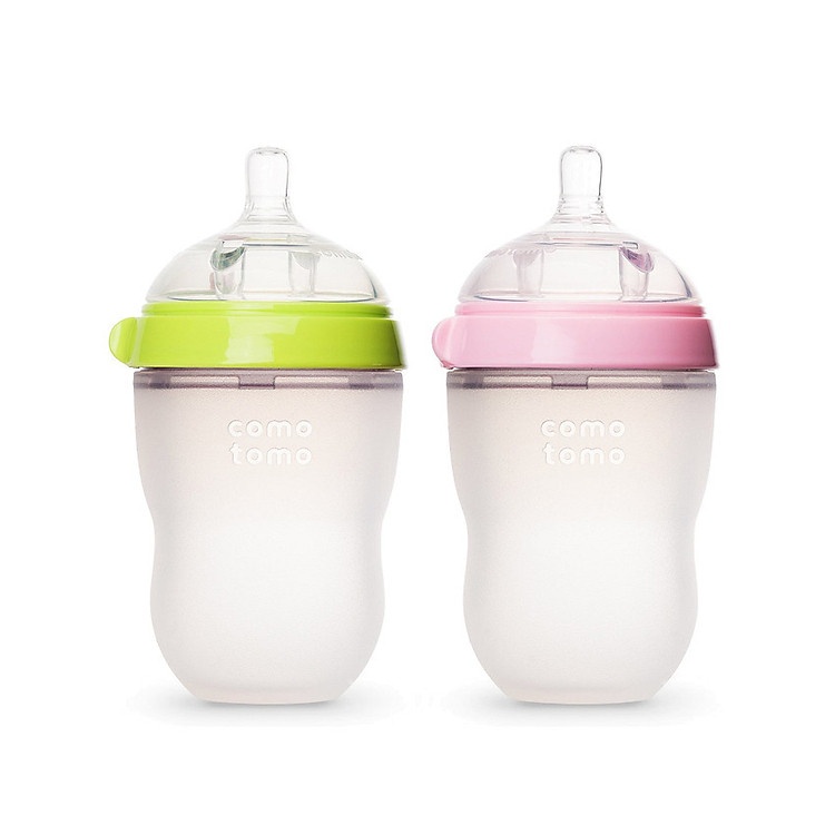 Cặp bình sữa Comotomo Silicone 250ml hồng xanh bền bỉ an toàn trong máy tiệt trùng