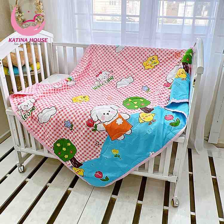 Chăn cho bé đi học vải cotton đũi 1mx1m5 mềm mại thoáng mát hàng loại một chất lượng cao