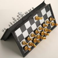 Cờ Vua Nam Châm Gấp Gọn 25cm Nhũ Vàng Bạc Phiên Bản Cao Cấp Chính Hãng Toàn Quốc