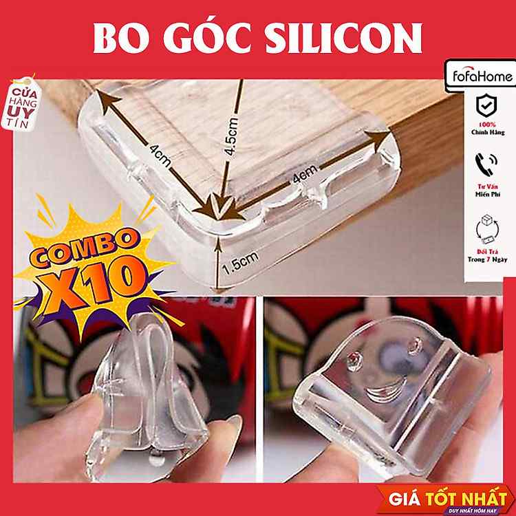 Combo 10 bọc góc bàn silicon mềm dẻo bảo vệ sức khỏe gia đình từ điều nhỏ nhất