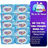 Combo 10 Gói Khăn Ướt Bobby Care Không Hương 100 Miếng Giải Pháp Vệ Sinh Tiện Lợi