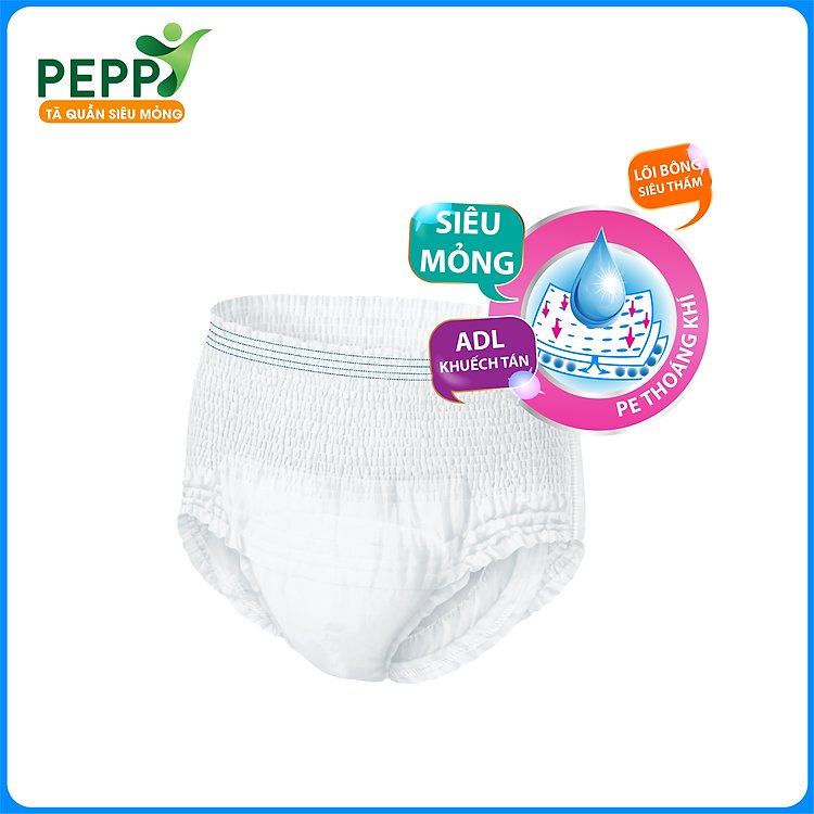 Combo 10 gói tã bỉm quần Peppy siêu thấm hút kháng khuẩn đủ size cho người trưởng thành