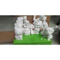 Combo 10 tượng thạch cao đa hình dáng kèm bộ màu nước và bút vẽ cao cấp