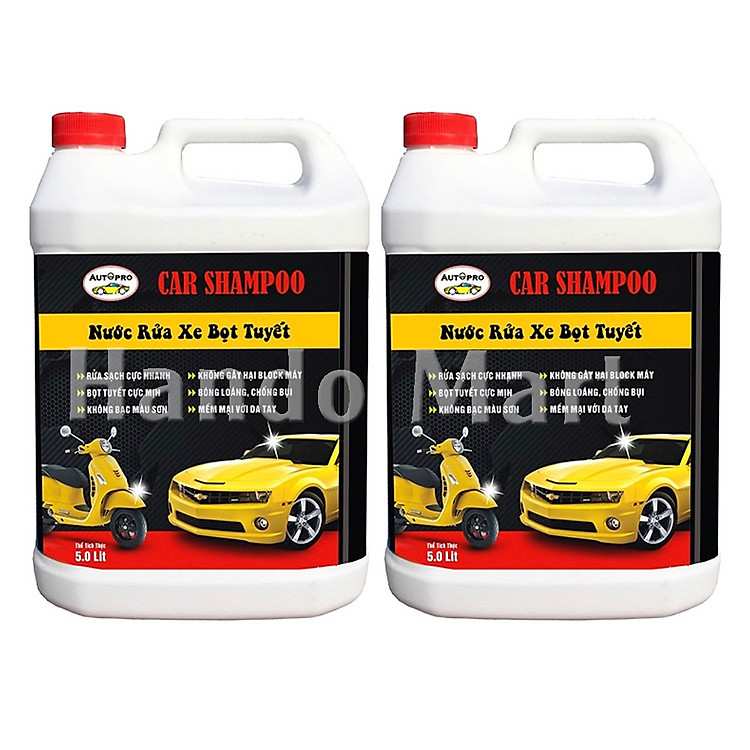 Combo 2 can nước rửa xe bọt tuyết Car Shampoo 5L giải pháp vệ sinh xe hiệu quả và cực kỳ kinh tế