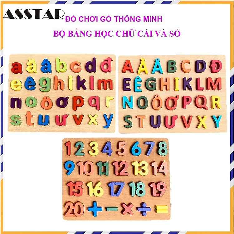 Combo 3 bảng gỗ giáo dục sớm giúp bé hoàn thiện kỹ năng đọc viết và đếm số