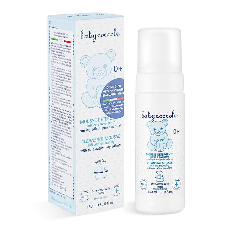Combo làm sạch tắm gội và thay tã 3in1 Babycoccole 150ml tiết kiệm cho mẹ