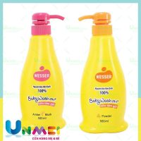 Combo Sữa Tắm Gội Wesser Hàn Quốc 2 Chai 500ml Kèm Quà Tặng Khăn Sợi Tre Unmei