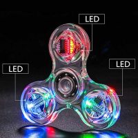 Con Quay Fidget Spinner 3 Cánh Nhựa ABS Phát Sáng Đèn Led Đa Màu Sắc BAFABY Giảm Căng Thẳng