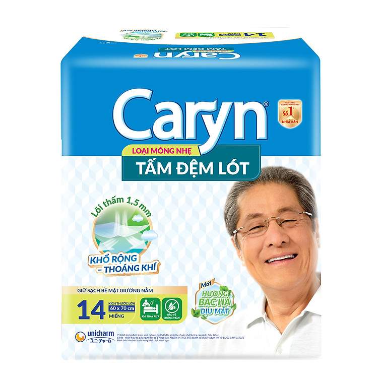 Đảm bảo vệ sinh tối đa với tấm đệm lót Caryn mỏng nhẹ 14 miếng siêu mỏng và tiện lợi