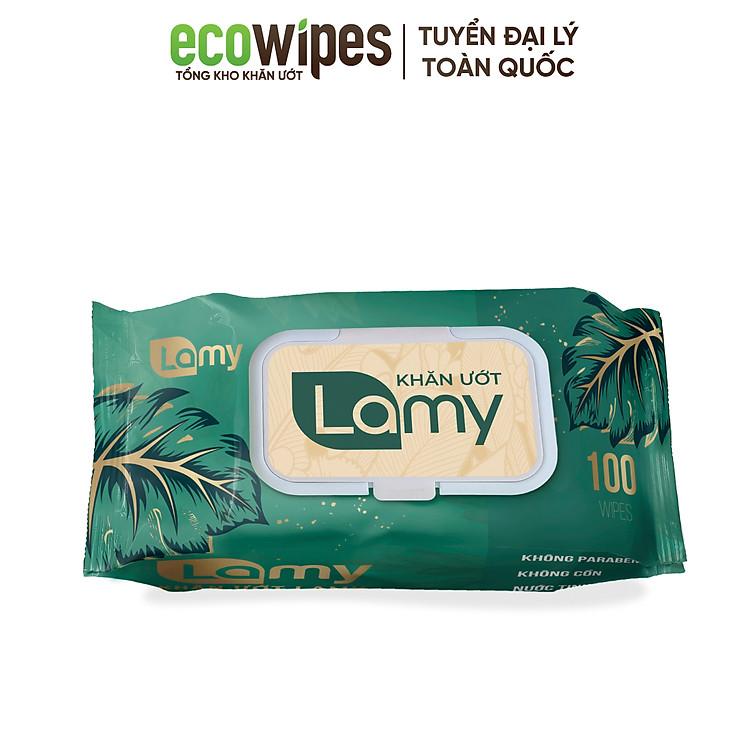 Đảm bảo vệ sinh tối ưu với khăn ướt LAMY gói 100 tờ không cồn không mùi hương