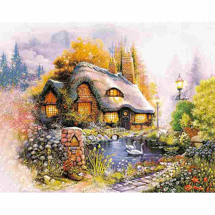 Đánh thức đam mê nghệ thuật bằng bộ tranh xếp hình Ngôi Nhà Hạnh Phúc 500 mảnh chuyên nghiệp