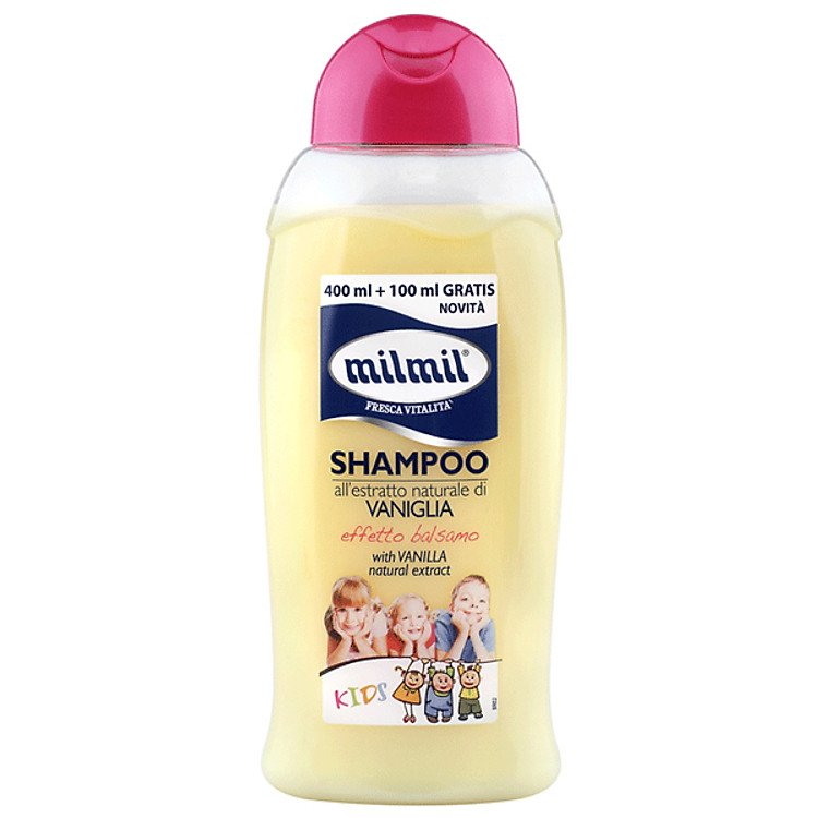 Dầu gội xả trẻ em Milmil Kids hương Vani 500ml giải pháp tóc rối tặng kèm móc khóa