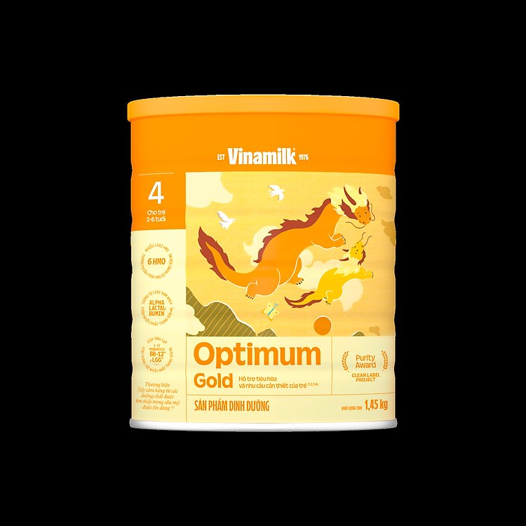 Đầu tư tương lai cho bé với sữa bột Vinamilk Optimum Gold Step 4 hộp 1450g giàu vitamin và khoáng chất