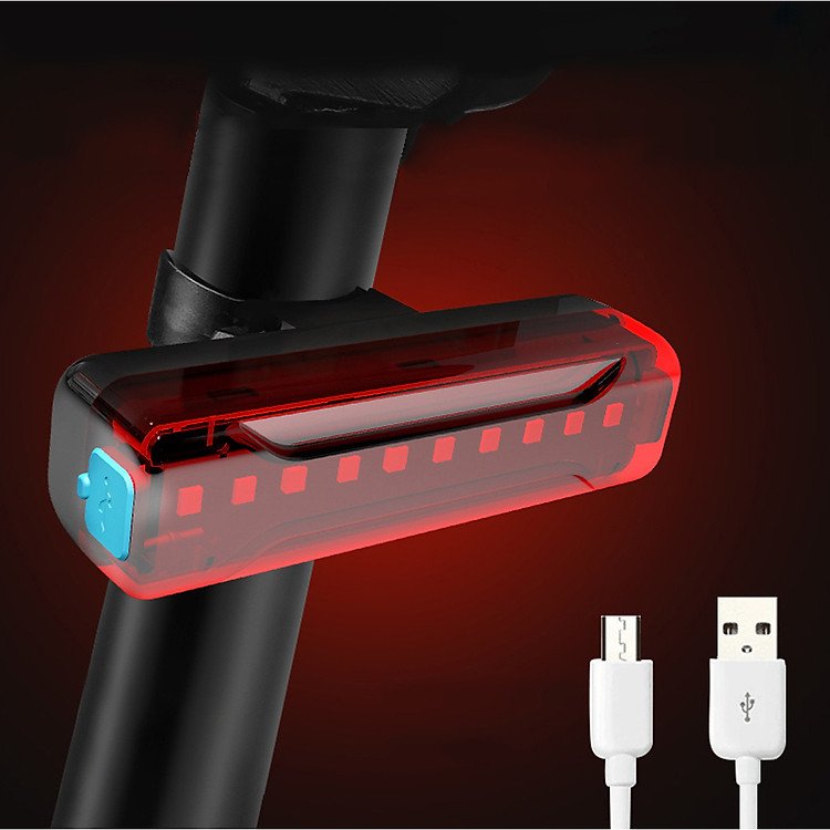 Đèn hậu xe đạp thể thao A02 màu đỏ siêu sáng chống nước pin dùng 200h