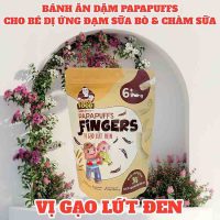 Dinh dưỡng ăn dặm lành tính từ Papafood Papapuffs Fingers hữu cơ cho bé dị ứng đạm