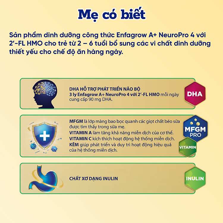 Dinh dưỡng chuẩn quốc tế cho trí não trẻ từ 2 đến 6 tuổi với Enfagrow A+ Neuropro 4 830g