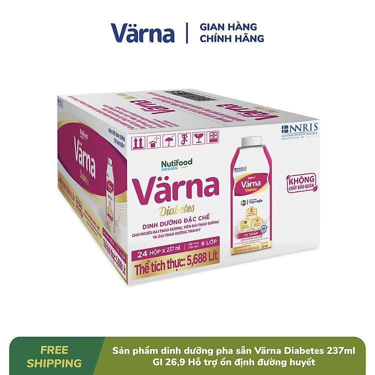 Dinh dưỡng pha sẵn Värna Diabetes thùng 12 hộp lựa chọn hàng đầu để hỗ trợ kiểm soát đường huyết