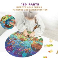 Đồ chơi puzzle Mideer 150 mảnh ghép hình tròn chủ đề khu rừng phong cách hiện đại