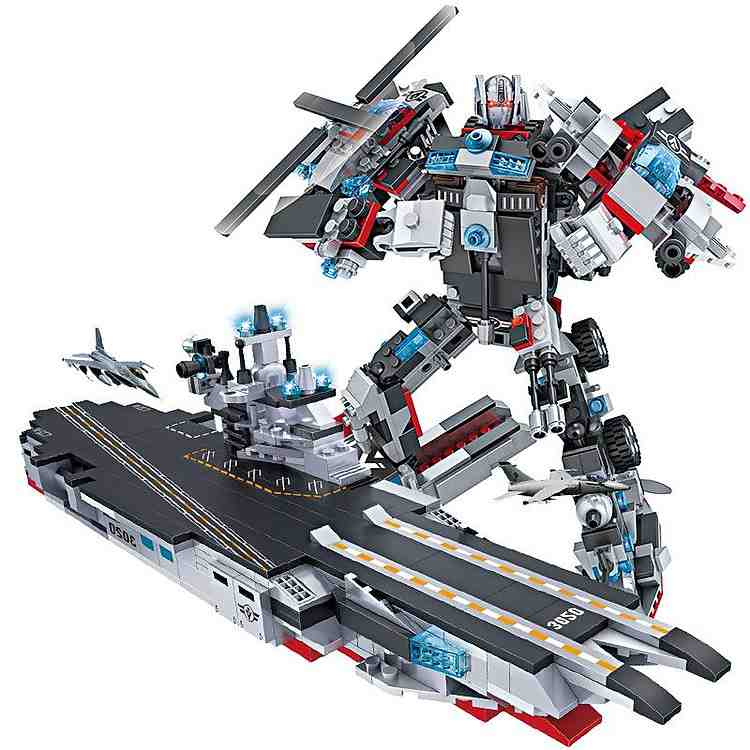 Đồ chơi tàu chiến Mech và siêu Robot bảo vệ trái đất chất lượng cao bằng nhựa ABS