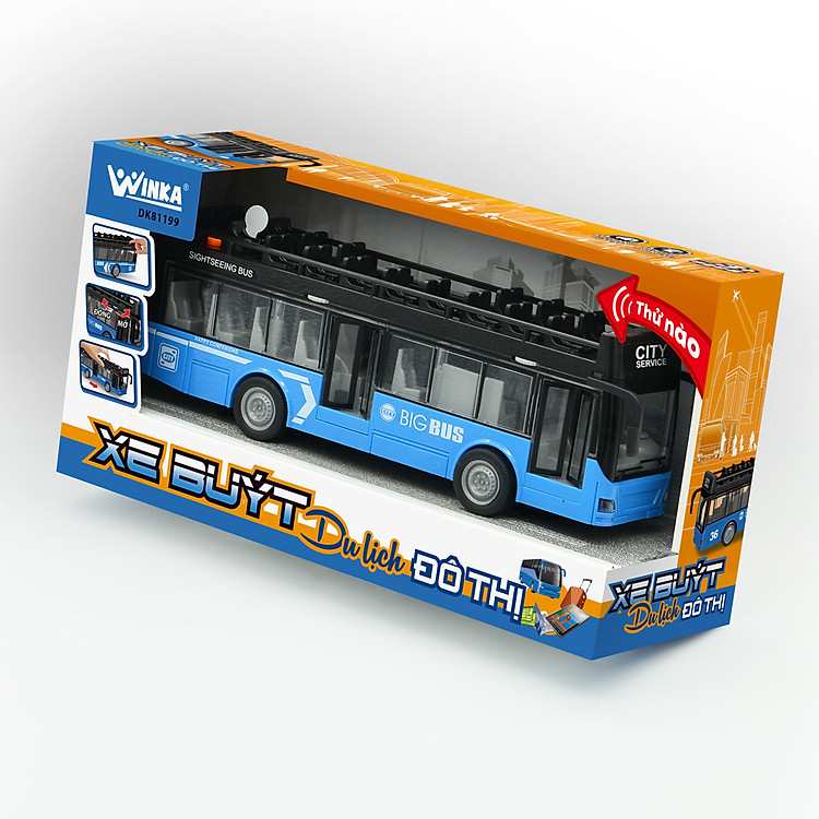 Đồ Chơi Xe Buýt Du Lịch Đô Thị Duka DK81199 Màu Xanh Mang Lại Niềm Vui