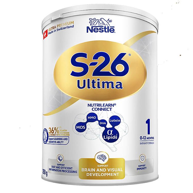 Dòng sữa bột S-26 Ultima 1 350g mang lại hệ dưỡng chất tối ưu cho bé từ 0 đến 12 tháng