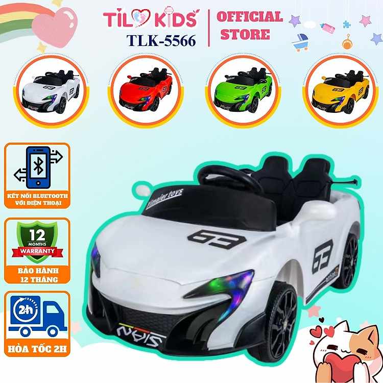 Dòng xe điện cao cấp TILO KIDS TLK-5566 cho bé yêu có sẵn điều khiển từ xa và bluetooth thông minh