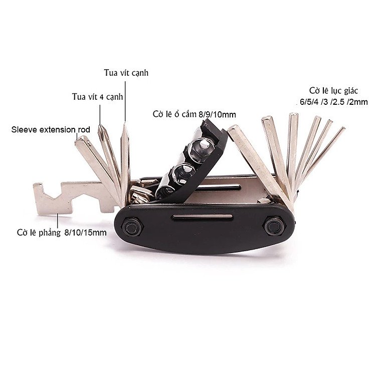 Dụng cụ sửa xe đạp Mai Lee 15 món tích hợp nhiều chức năng trong thiết kế mini