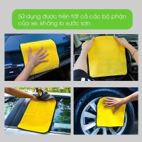 Dụng cụ vệ sinh xe hơi khăn Microfiber vàng xám đa năng chính hãng Tâm Luân bền đẹp