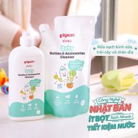 Dung dịch Pigeon rửa bình sữa phụ kiện gốc thực vật dịu nhẹ với da tay của mẹ