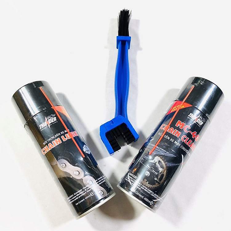 Duy trì độ bền sên xe với combo Thunder Chain Lube và MC-40 kèm bàn chải 3D