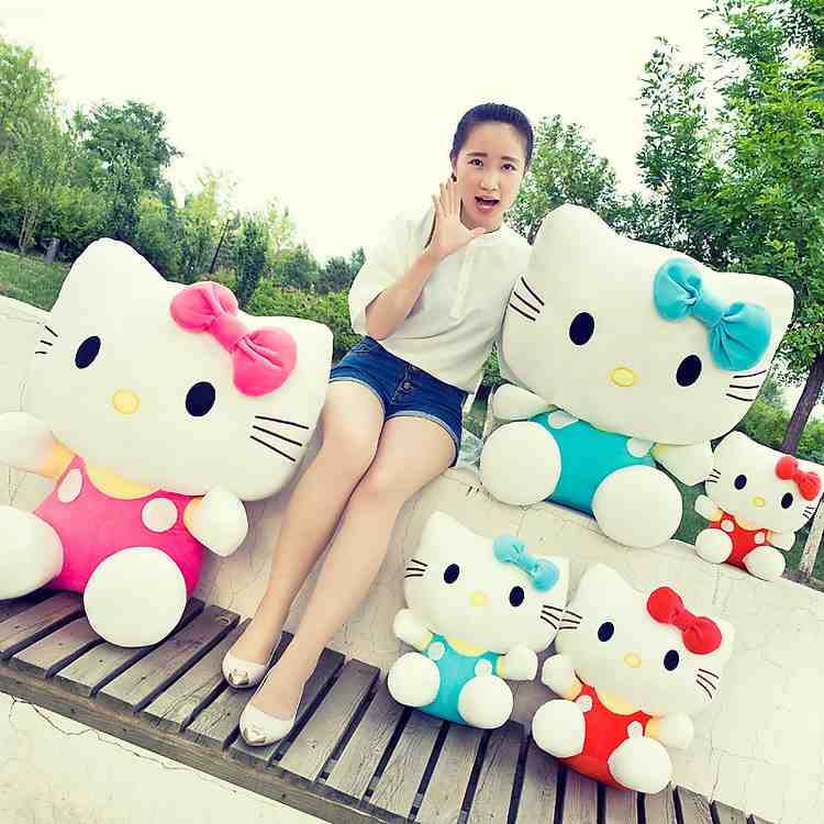 Gấu Bông Mèo Kitty Xịn Mềm Mại Chống Xẹp Lún Quà Tặng Tuyệt Vời Cho Bé