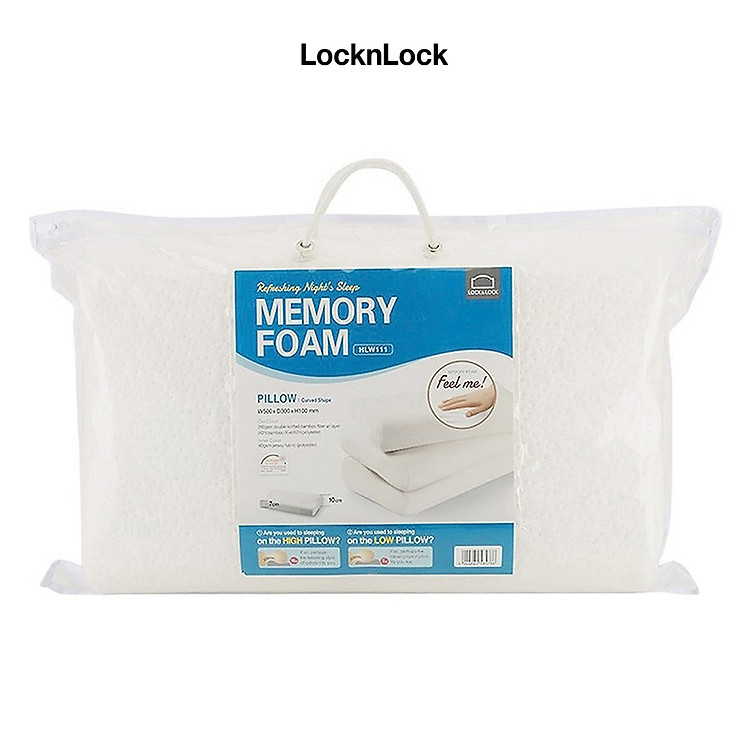 Gối Memory Foam 50D Hình Cong Lock&Lock HLW111 (50 x 30 cm) - Trắng