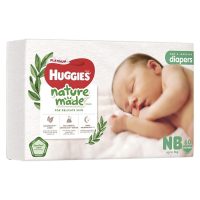 Huggies Platinum NatureMade tã dán sơ sinh sợi tự nhiên gói Super Jumbo S82 NB60 chính hãng