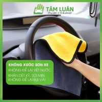 Khăn Microfiber lau xe Tâm Luân chính hãng thiết kế khổ to tối ưu hiệu quả sạch