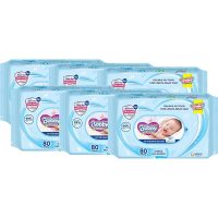 Khăn ướt Bobby Care 80 miếng combo 6 gói chăm sóc làn da nhạy cảm mỗi ngày