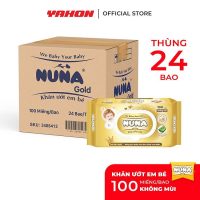 Khăn ướt NUNA Gold không mùi thùng lớn 24 bao không chứa cồn hay paraben độc hại cho em bé