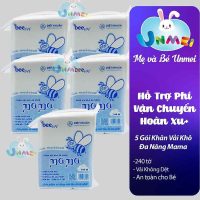 Khăn vải khô đa năng Mama combo 5 bịch 240 tờ sợi vải không dệt cao cấp kháng khuẩn